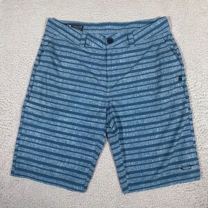 Oakley Shorts Mens 30 Blue Striped Golf Performance Stretch 11" Inseam Casual